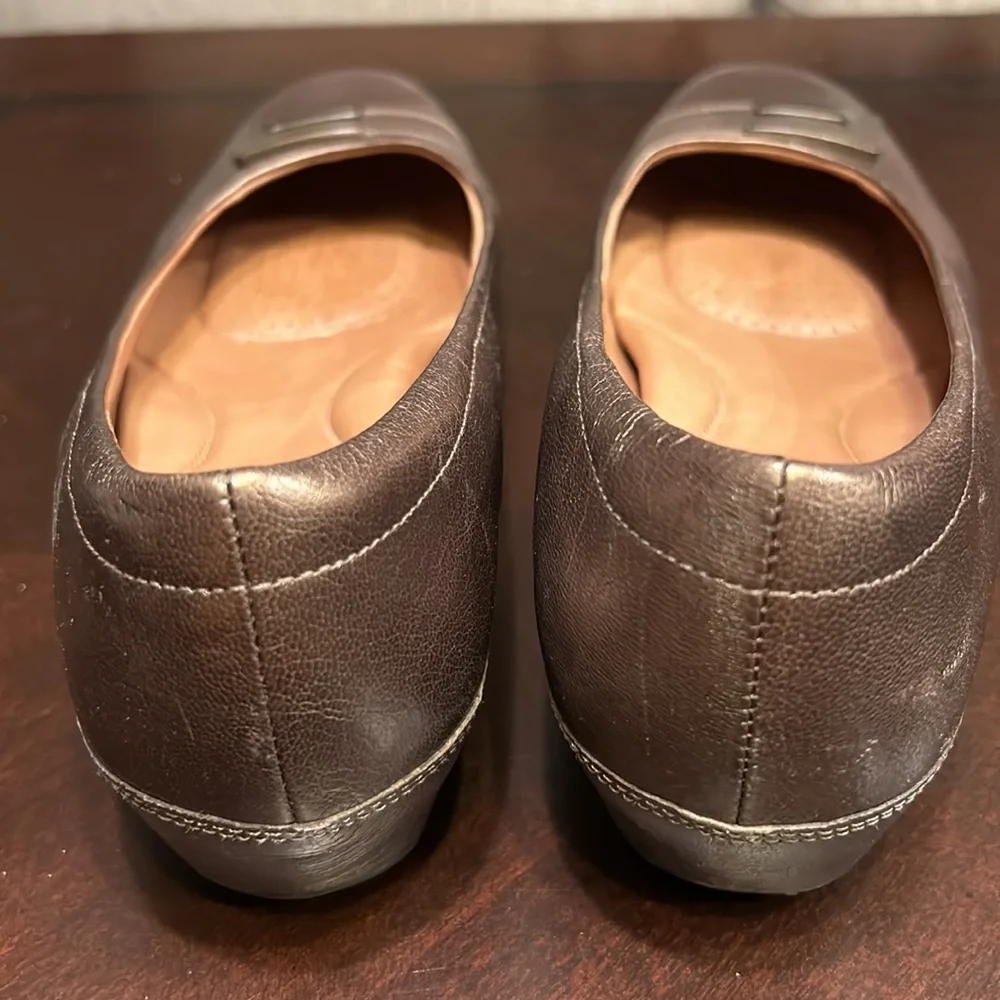 Clarks Artisan slip on shoes, Metallic Brown, size 10